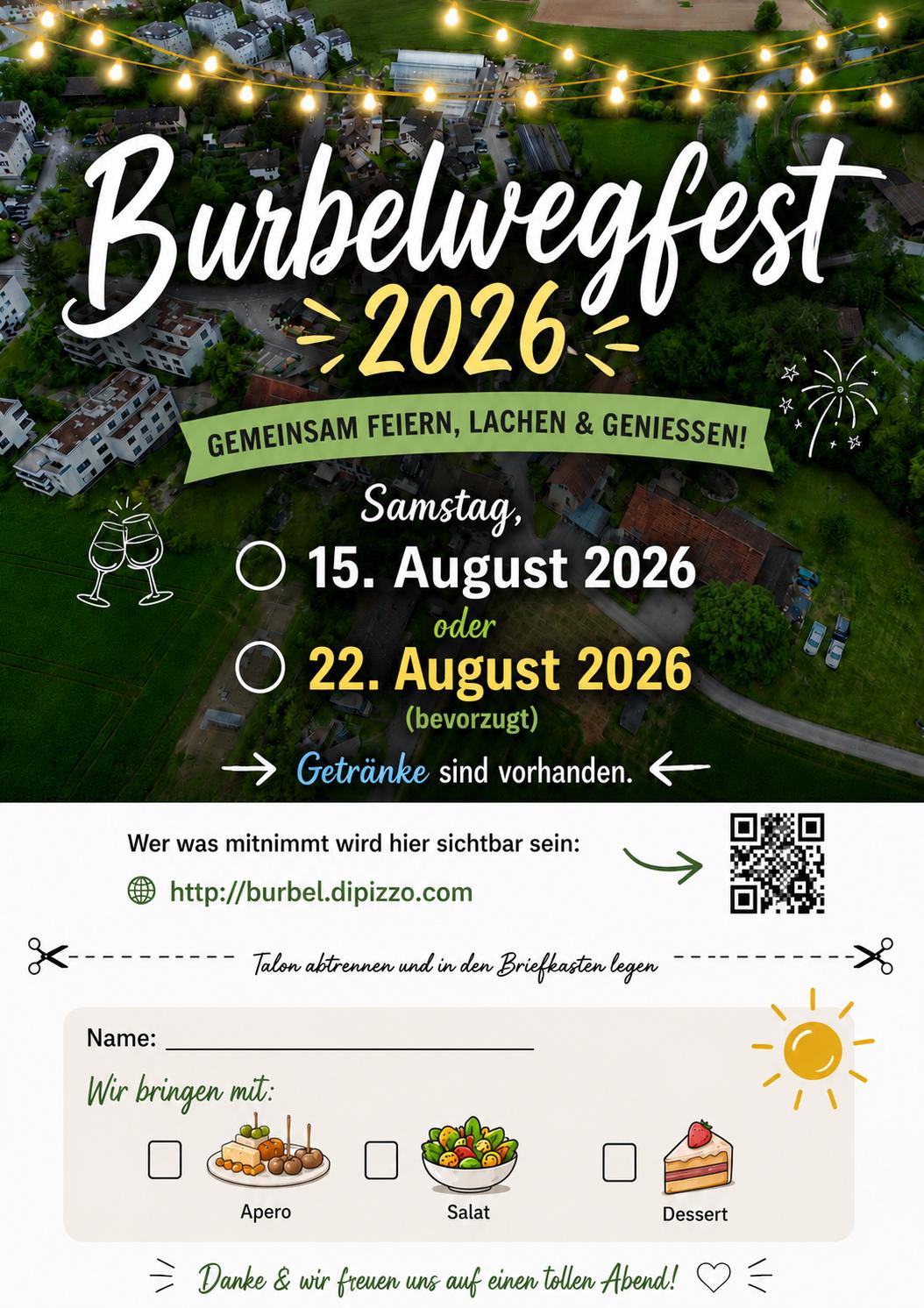 Burbelwegfest 2026 Einladung